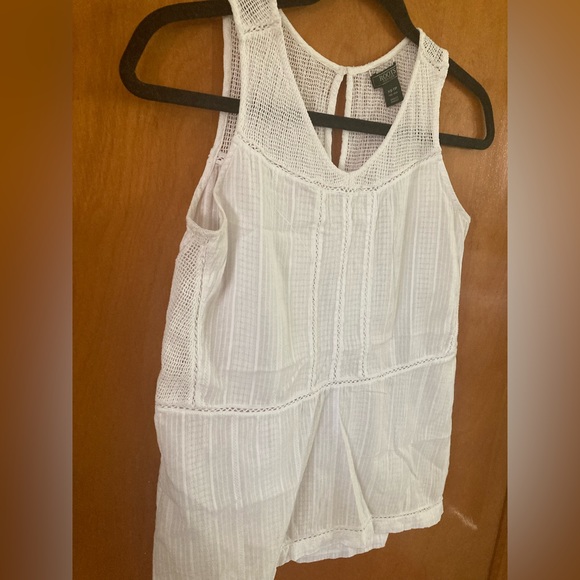 Vintage ROOTS white cotton lacy tank - XS - Picture 3 of 6